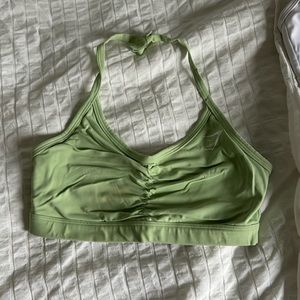 Neon Green Gymshark halter sports bra